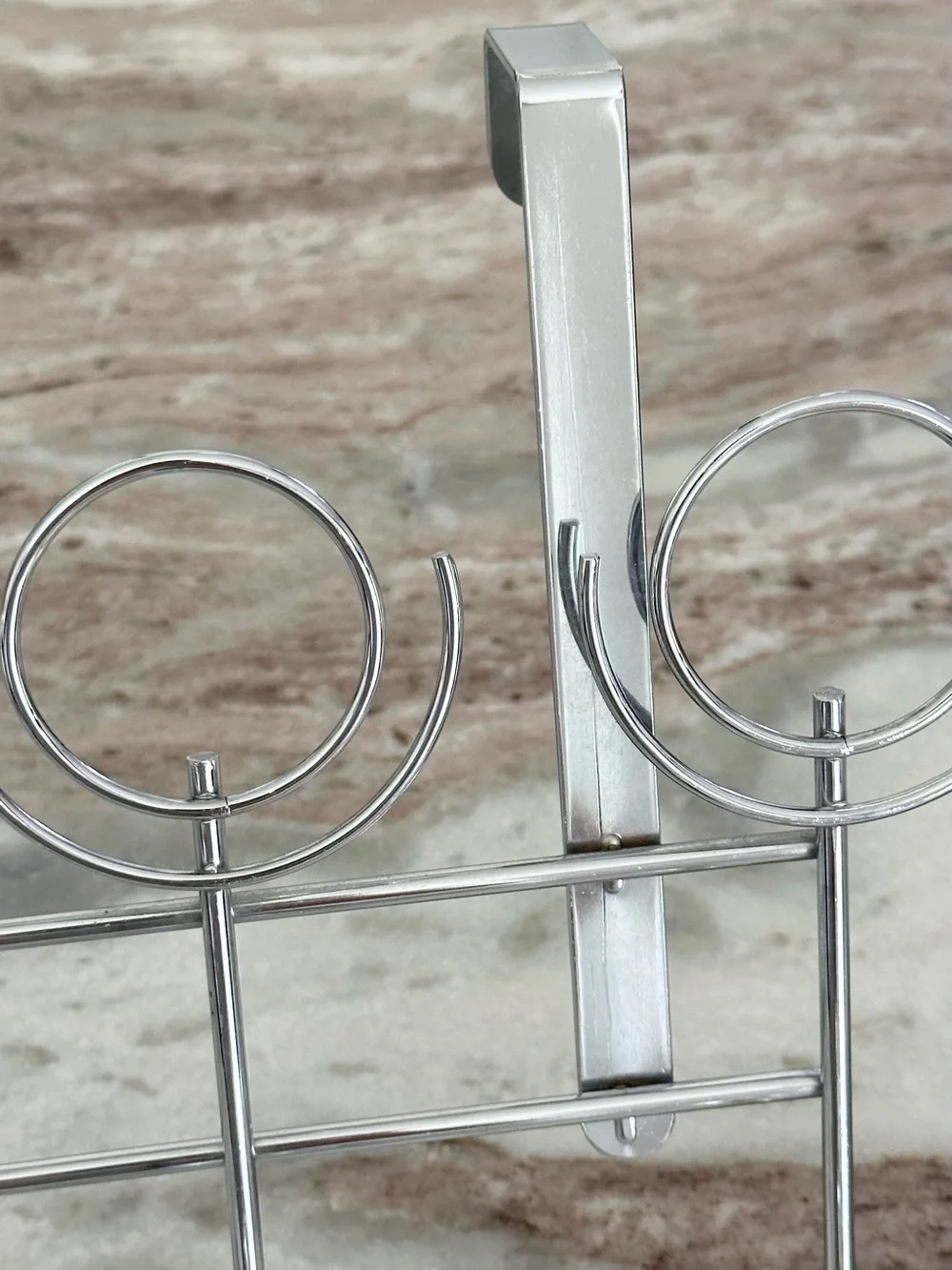 Over the Door Hanging Rack with 5 Faux Crystal Knobs Hooks